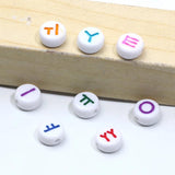 100pcs 7mm Mixed Letters Beads Round Acrylic Beads for DIY Jewelry Making