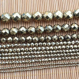 2-12mm Hematite Electroplate Pyrite Round Beads 15inch
