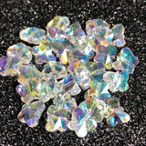 30pc Czech Crystal beads crystal AB Glass Butterfly Shape Faceted Beads