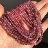 Pink Tourmaline Faceted Round Spacer Beads 2 3 4mm