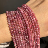 Pink Tourmaline Faceted Round Spacer Beads 2 3 4mm