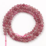 Pink Tourmaline Faceted Round Spacer Beads 2 3 4mm