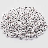 100-500pcs Mixed Digital Acrylic Beads Round Flat Spacer Number Beads