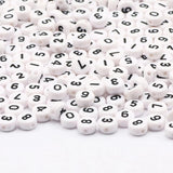 100-500pcs Mixed Digital Acrylic Beads Round Flat Spacer Number Beads