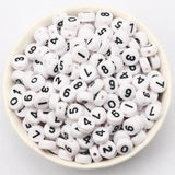 100-500pcs Mixed Digital Acrylic Beads Round Flat Spacer Number Beads