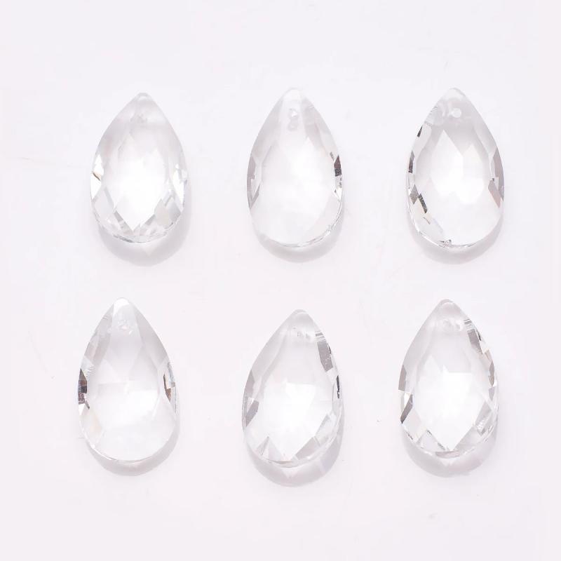 20Pcs Crystal Teardrop Pendant 13X22MM Glass Drop Beads for Jewelry DIY