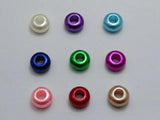 100 Mixed Acrylic Faux Pearl Rondelle Spacer Beads
