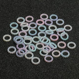100pcs 10x3mm Gradient Colors ABS Hollow Pearls Loose Ring Beads