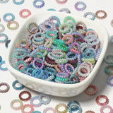 100pcs 10x3mm Gradient Colors ABS Hollow Pearls Loose Ring Beads