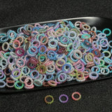 100pcs 10x3mm Gradient Colors ABS Hollow Pearls Loose Ring Beads