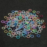 100pcs 10x3mm Gradient Colors ABS Hollow Pearls Loose Ring Beads