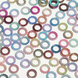 100pcs 10x3mm Gradient Colors ABS Hollow Pearls Loose Ring Beads