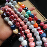 20Pcs Simply Heart Shape Ceramic Beads Multi-color for Bracelet DIY