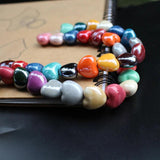 20Pcs Simply Heart Shape Ceramic Beads Multi-color for Bracelet DIY