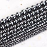 Natural Hematite Stone Beads Round Spacer Beads for Jewelry Making DIY
