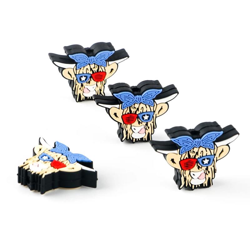 5/10Pcs Cartoon Silicone Animal Beads for DIY Jewelry Making