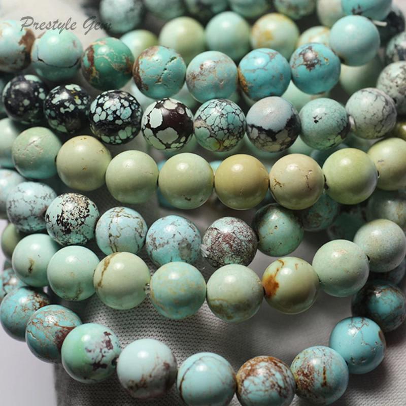 Meihan Rare Hubei Turquoise Untreated Ore Beads for DIY Jewelry