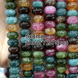 5x8MM Tourmaline Abacus Round Loose Beads for Jewelry Making