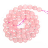 Pink Rose Quartz Charm Round Natural Stone Beads 4-12MM