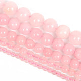 Pink Rose Quartz Charm Round Natural Stone Beads 4-12MM