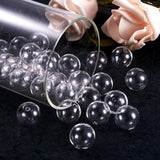 5pcs Clear Round Hollow Blown Glass Beads Charm Double Hole Globe Ball Beads