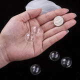 5pcs Clear Round Hollow Blown Glass Beads Charm Double Hole Globe Ball Beads