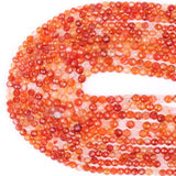 Natural Faceted Red Agate Carnelian Gemstone Round Spacer Beads 2-4mm