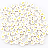 100Pcs 7mm Round Letter Spacer Beads Jewelry Making DIY Necklace Bracelet