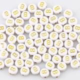 100Pcs 7mm Round Letter Spacer Beads Jewelry Making DIY Necklace Bracelet
