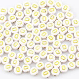 100Pcs 7mm Round Letter Spacer Beads Jewelry Making DIY Necklace Bracelet