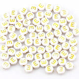 100Pcs 7mm Round Letter Spacer Beads Jewelry Making DIY Necklace Bracelet