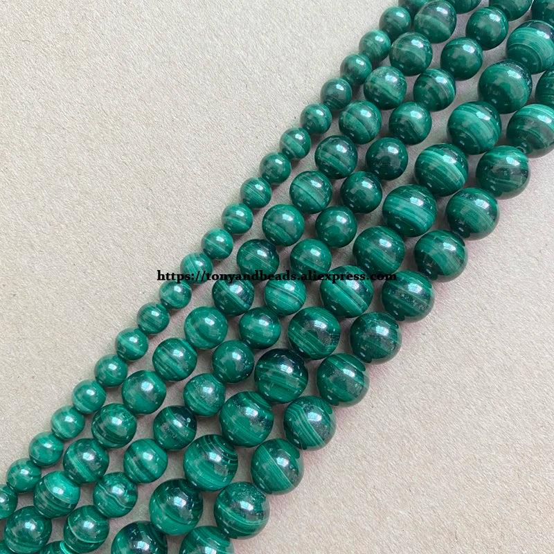 Zambia Green Malachite Stone Round Loose Beads 4-12MM