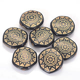 50Pcs 18MM Plating Acrylic Flat Round Shape Sun Chakra Talisman Spacer Beads