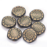 50Pcs 18MM Plating Acrylic Flat Round Shape Sun Chakra Talisman Spacer Beads