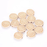 50Pcs 18MM Plating Acrylic Flat Round Shape Sun Chakra Talisman Spacer Beads