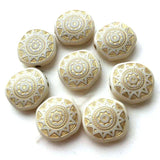 50Pcs 18MM Plating Acrylic Flat Round Shape Sun Chakra Talisman Spacer Beads
