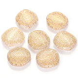 50Pcs 18MM Plating Acrylic Flat Round Shape Sun Chakra Talisman Spacer Beads