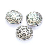 50Pcs 18MM Plating Acrylic Flat Round Shape Sun Chakra Talisman Spacer Beads