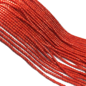 Natural Red Coral Beads 3x3mm for DIY Jewelry Making