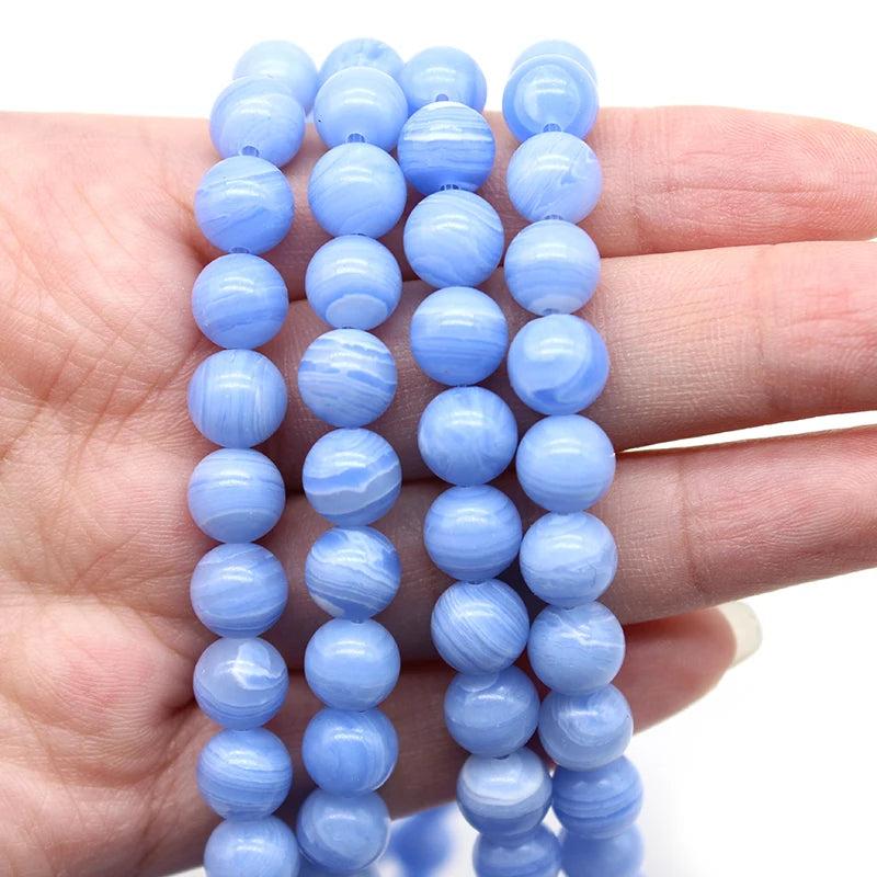 Lace Agates Chalcedony Round Spacer Beads 4-12MM