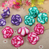 10pcs 25mm Vintage Polymer Clay Rose Flower Beads DIY Jewelry Making