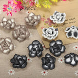 10pcs 25mm Vintage Polymer Clay Rose Flower Beads DIY Jewelry Making