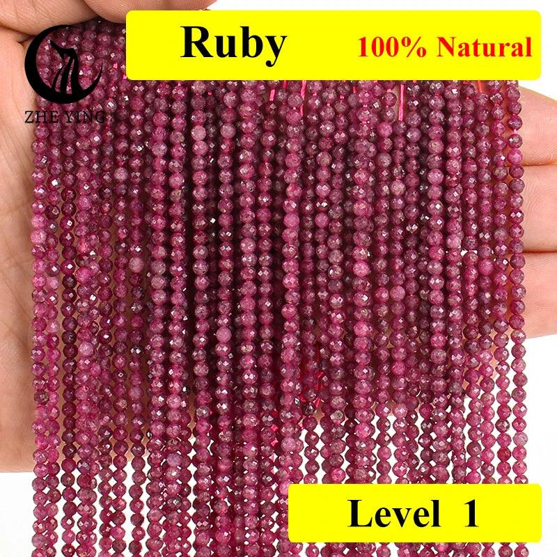 120pcs Natural Ruby Apatite Amazonite Stone Beads Jewelry Making DIY Bracelet