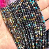 Natural African Turquoise Faceted Round Beads 2-4MM