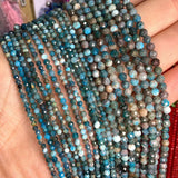 Natural African Turquoise Faceted Round Beads 2-4MM