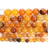 Amber Yellow Sardonyx Agate Round Stone Beads 6/8/10MM