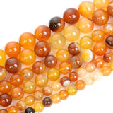 Amber Yellow Sardonyx Agate Round Stone Beads 6/8/10MM