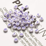 Purple Alphabet Letter Beads Charms Bracelet Necklace DIY Jewelry Making