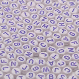 Purple Alphabet Letter Beads Charms Bracelet Necklace DIY Jewelry Making