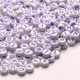 Purple Alphabet Letter Beads Charms Bracelet Necklace DIY Jewelry Making